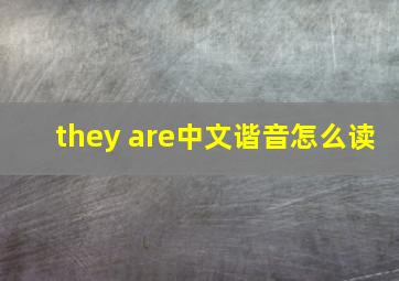 they are中文谐音怎么读